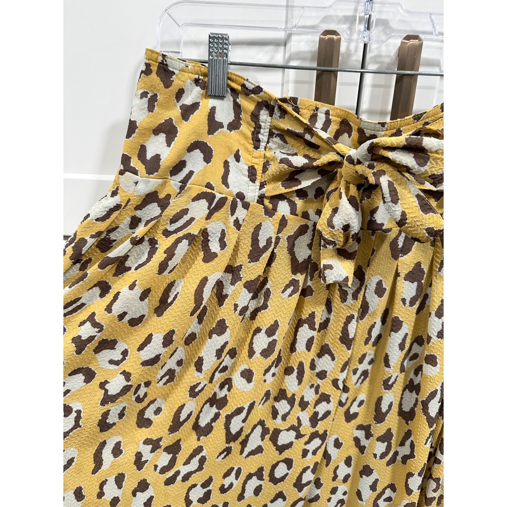 Intimately Free People Yellow Leopard Print Wide Leg Tie Waist Pants Large - Picture 2 of 7